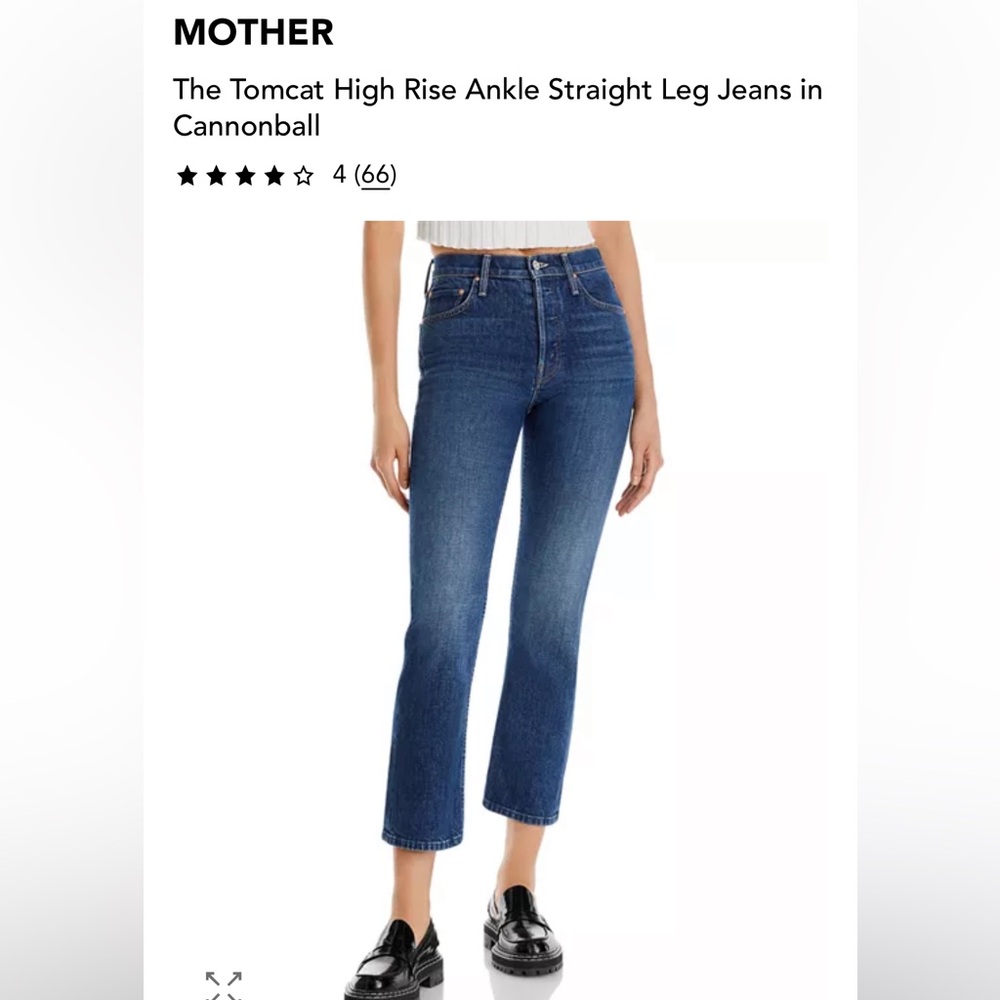 MOTHER Superior The Tomcat High Rise Ankle Straight Leg Jeans in Cannonball